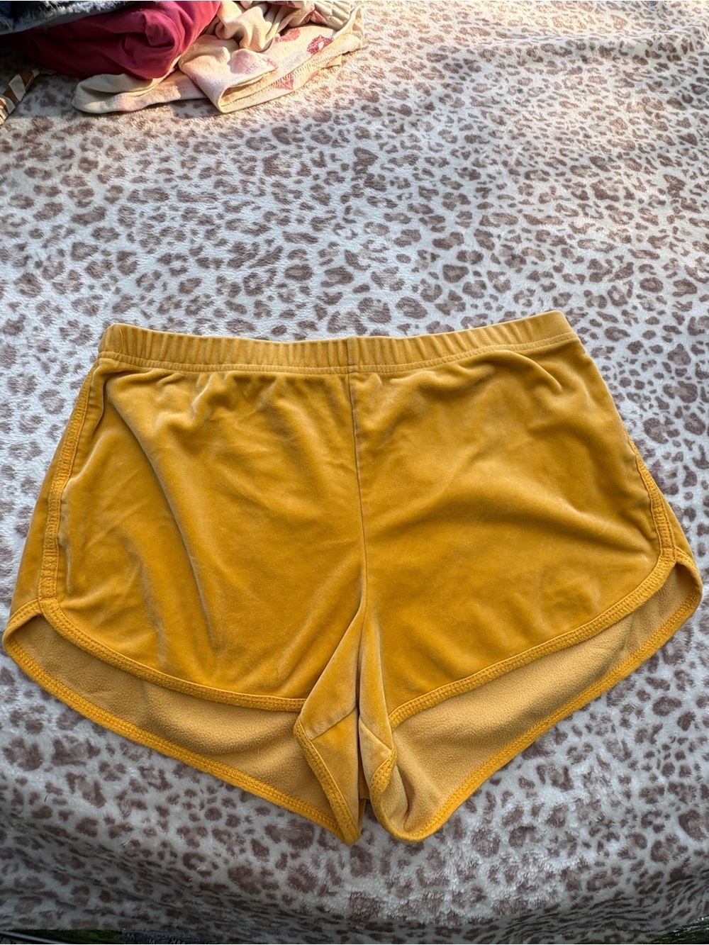 Retro Style Hollister Size Medium Mustard Yellow Velour Shorts